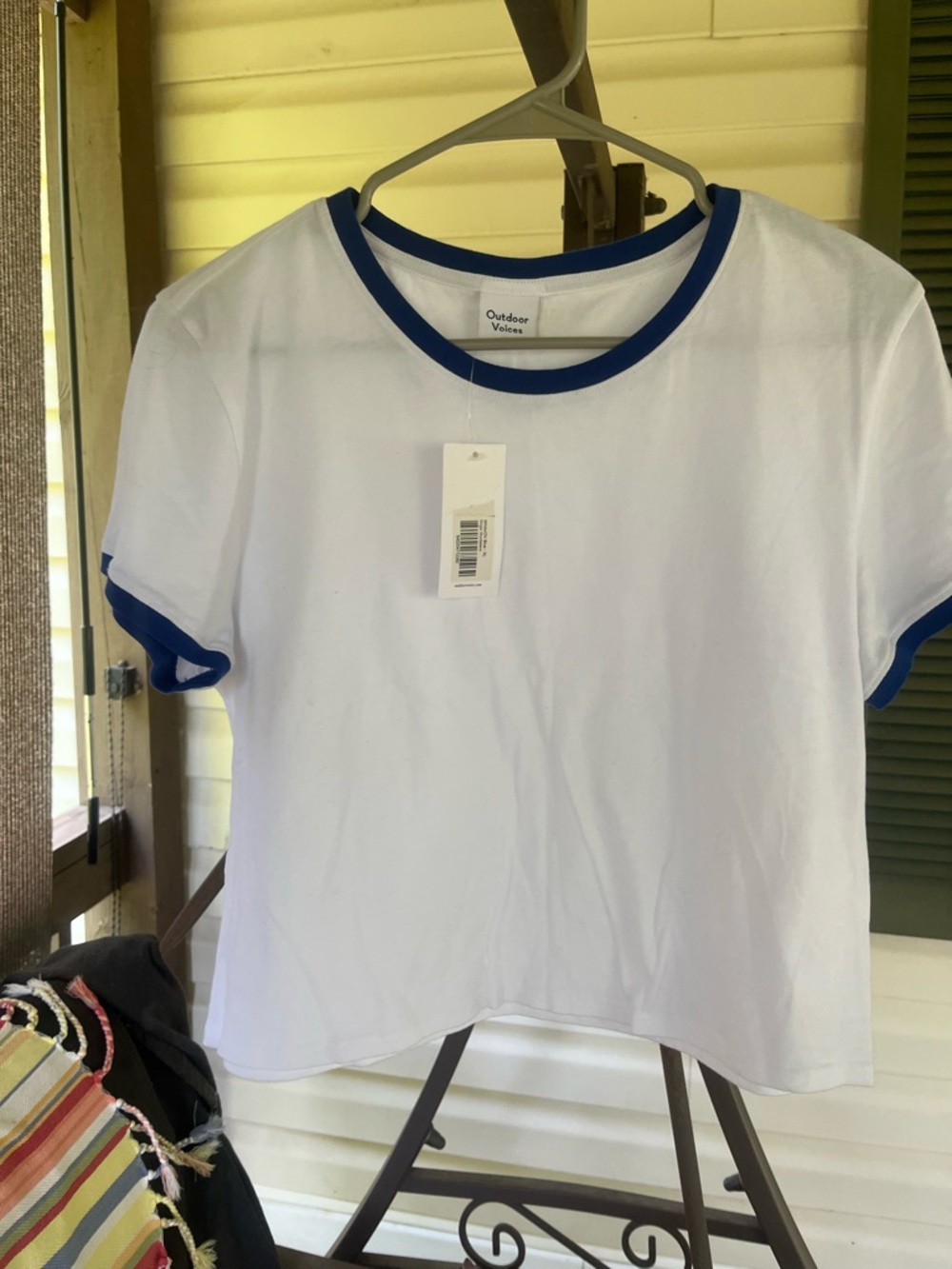 Women’s Outdoor Voices ringer Tee. Organic cotton